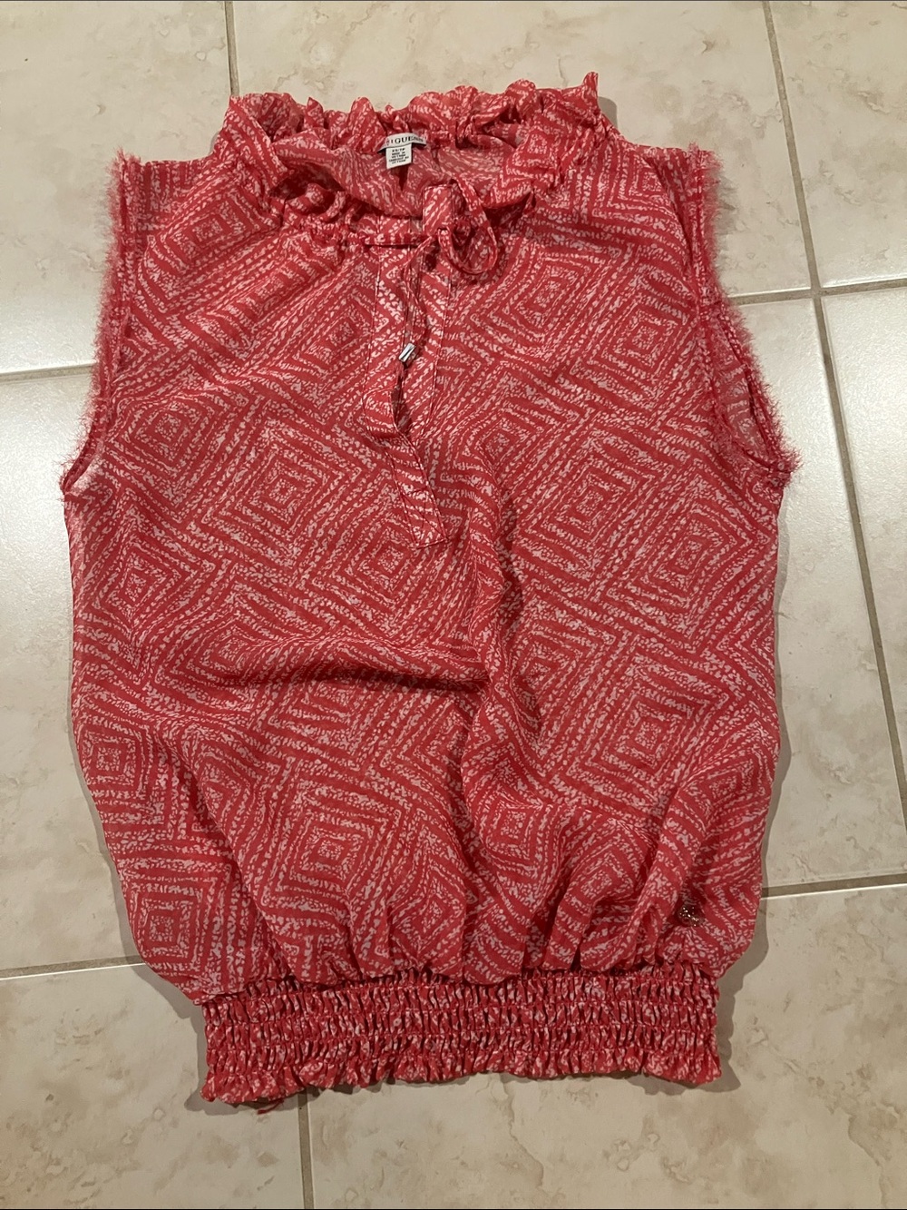 Guess Coral and White Printed Women’s Skirt